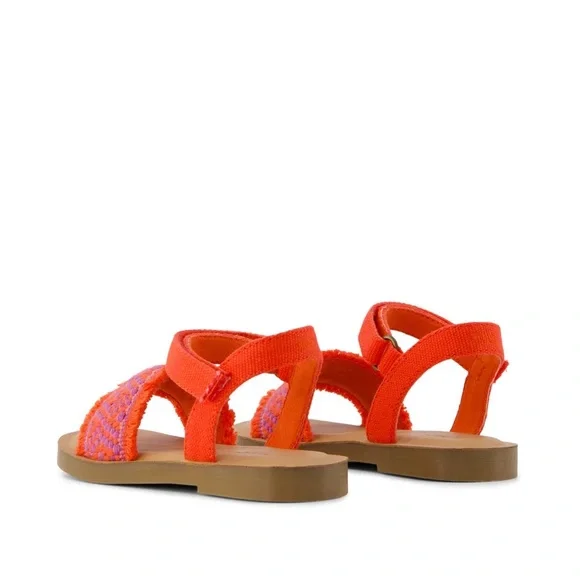 Toms Kids Vibrant Orange and Pink Sandals - Picture 4 of 5